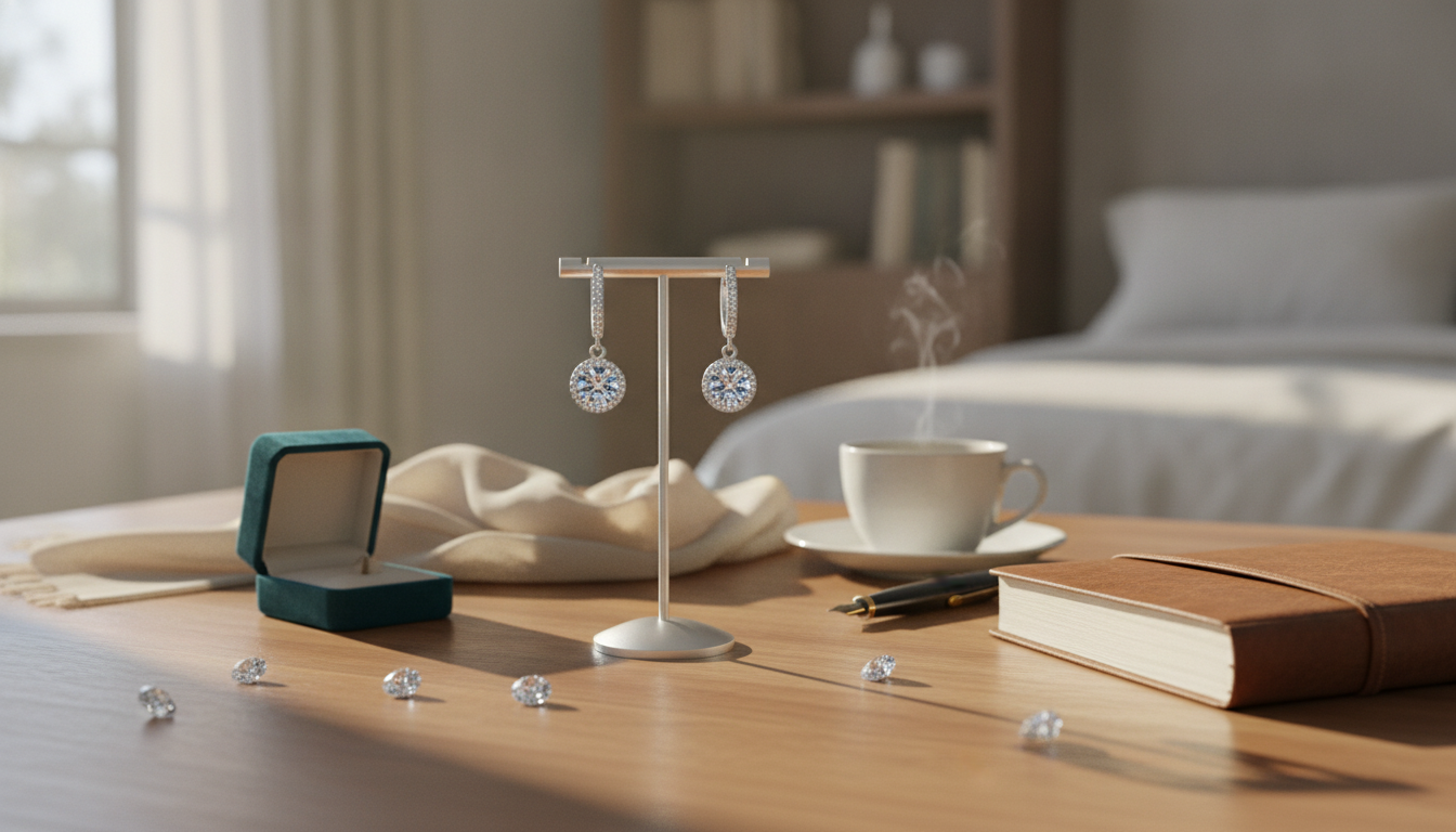 18K White Gold Moissanite Drop Earrings: 1 Carat Guide