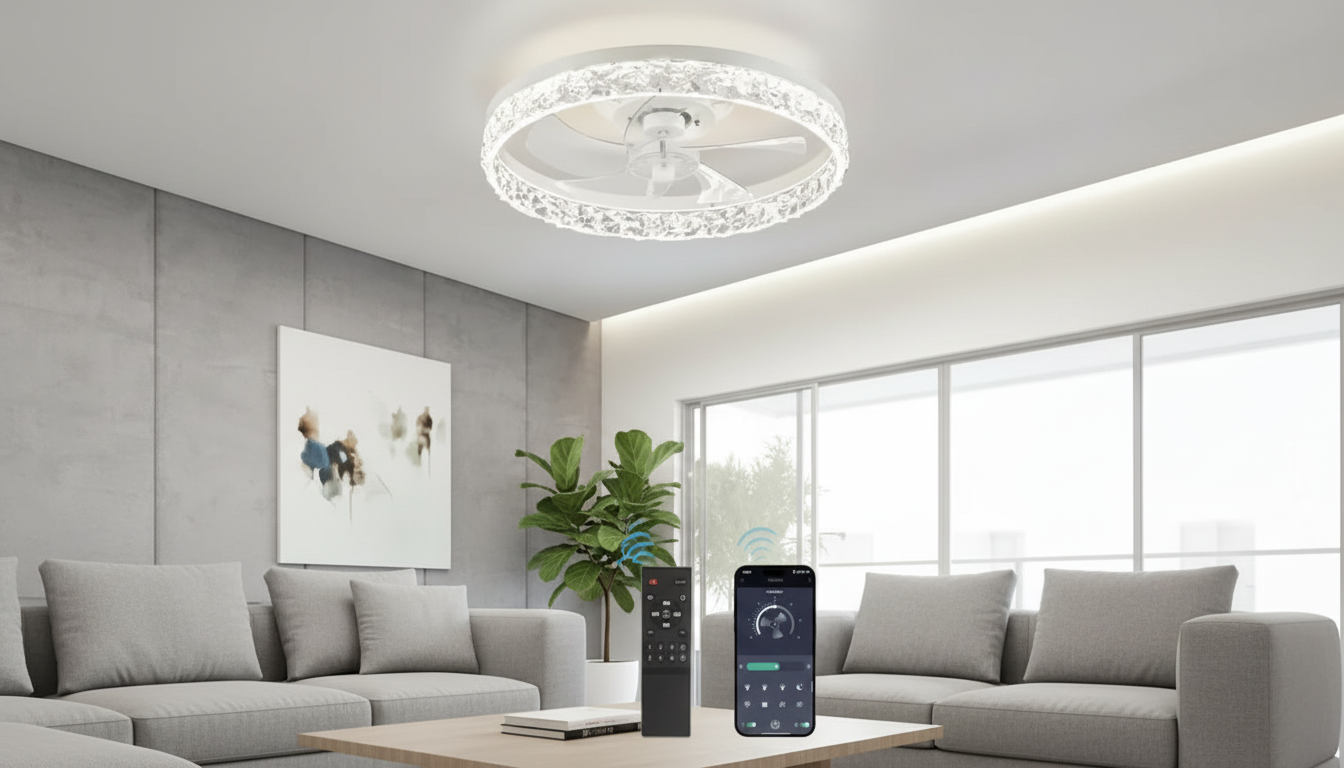 20-Inch Flush Mount Fan: Dimmable Light, App + Remote
