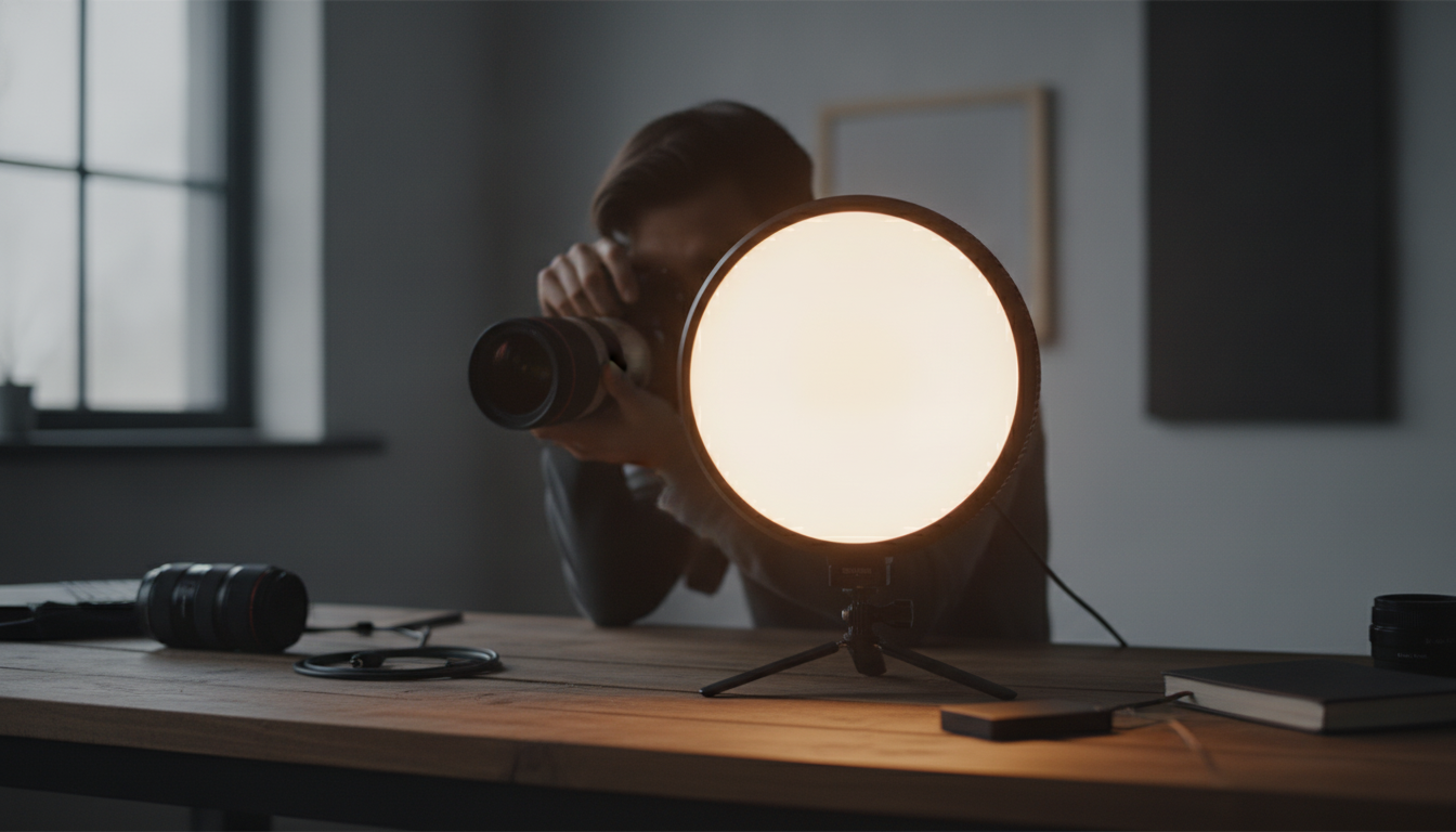25W LED Fill Light with LCD: Dimmable Studio Control