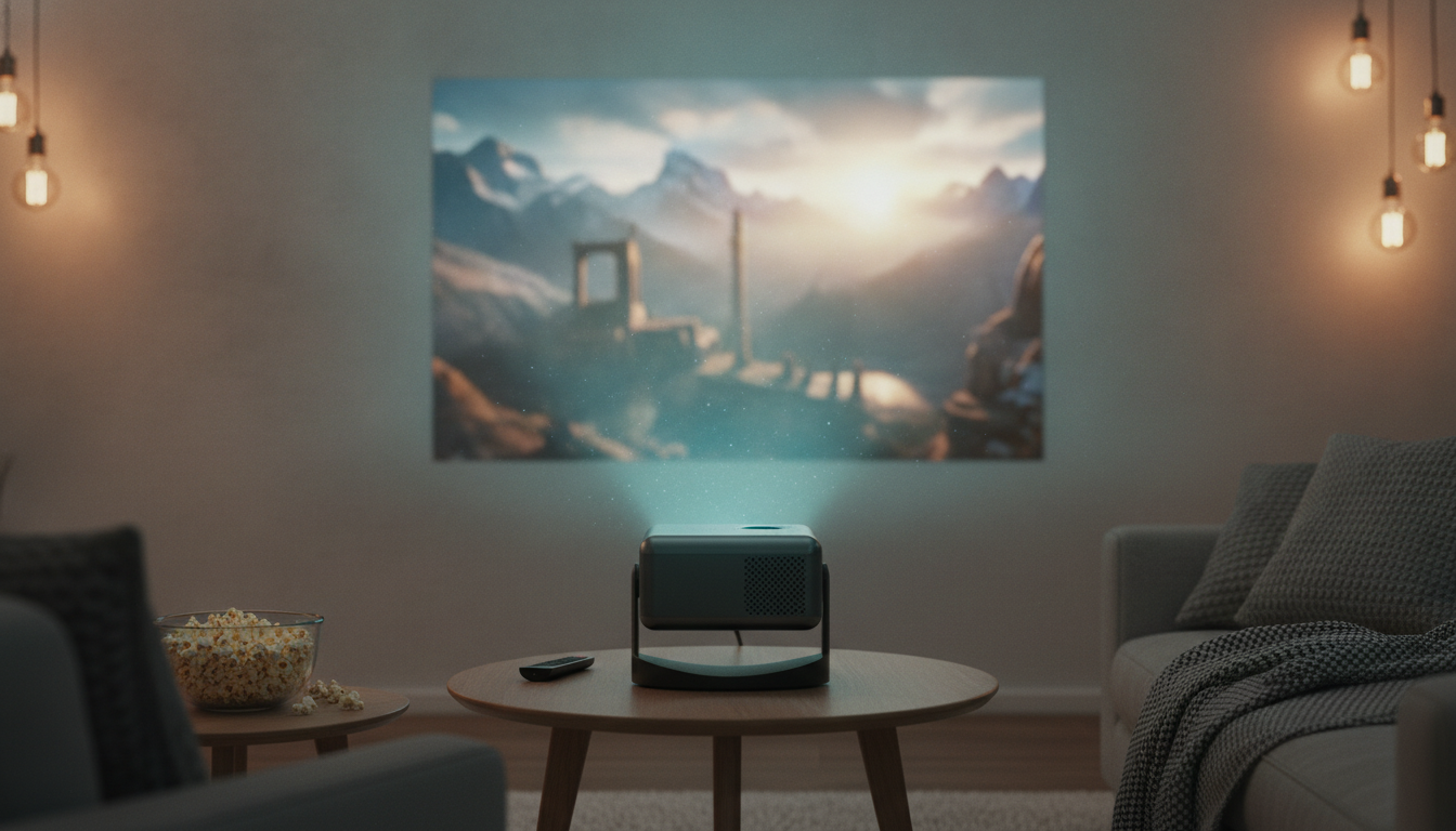 Portable 4K Projector: Auto Focus, Android 11, Bluetooth