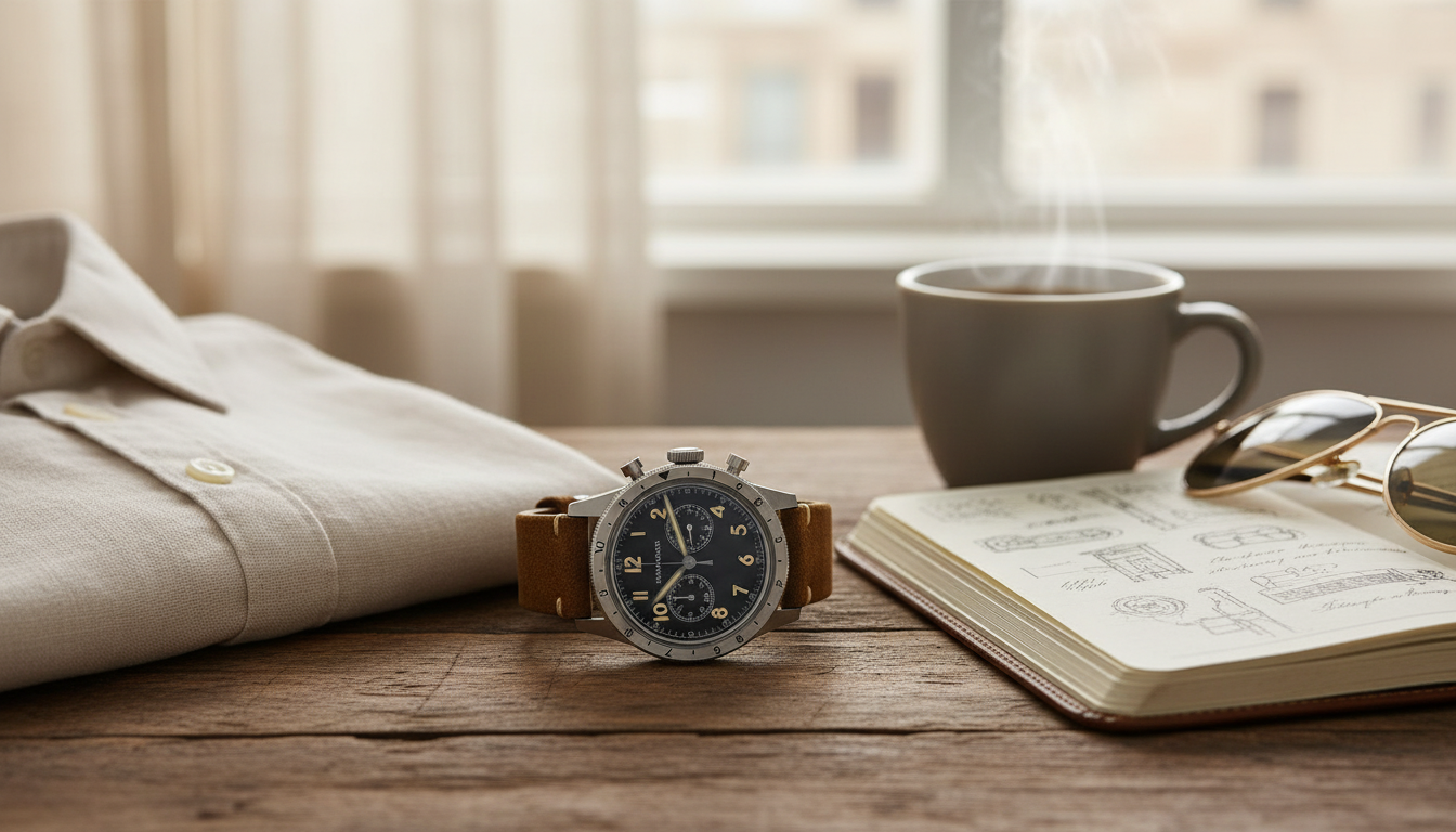 Retro Pilot Quartz Chronograph Watch: Clear, Reliable Timing