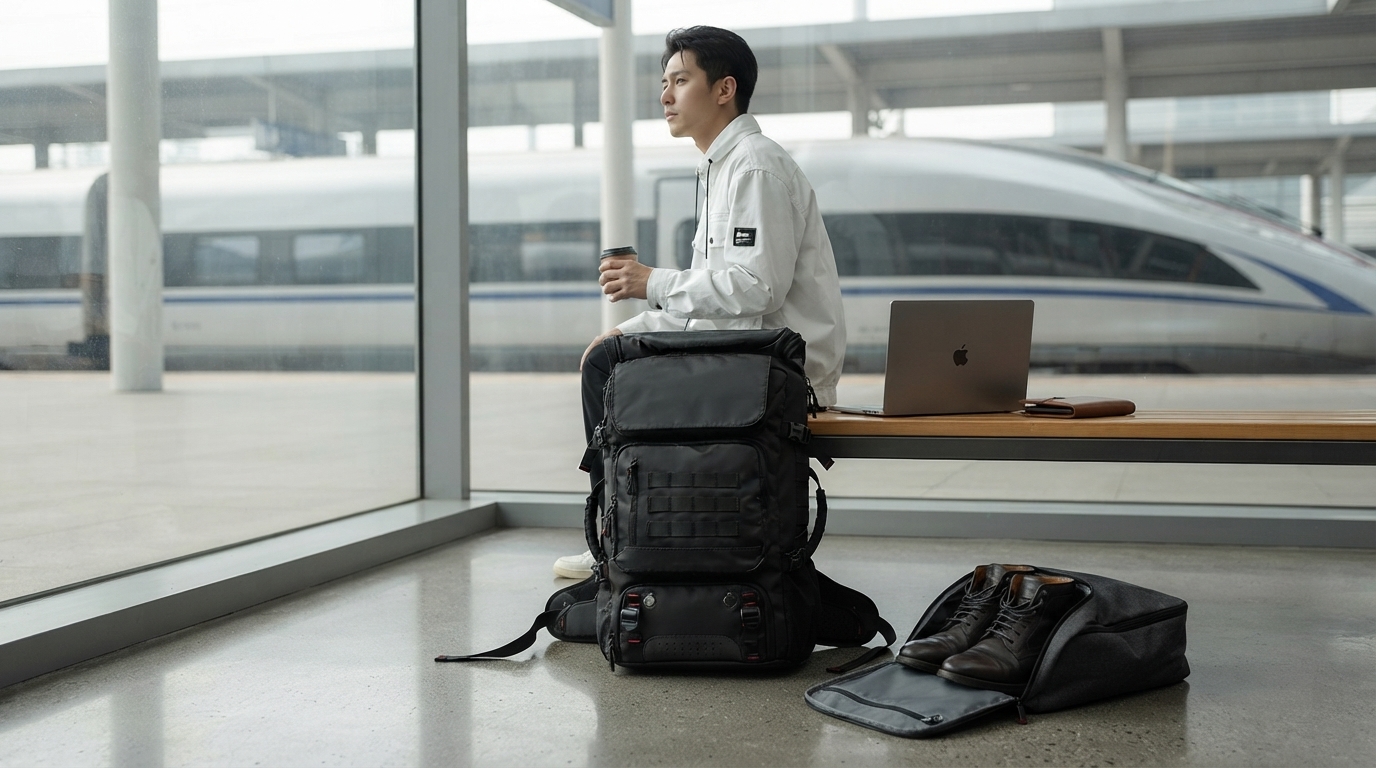 Waterproof 60L Travel Backpack: Shoe Bag + Laptop Slot
